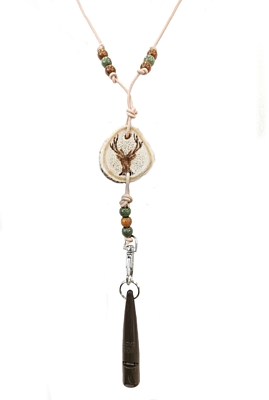 Bracco Original whistle strap made of natural materials, bead ceramics, deer.