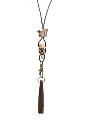 Bracco Original whistle strap made of natural materials, bead- antler, paw