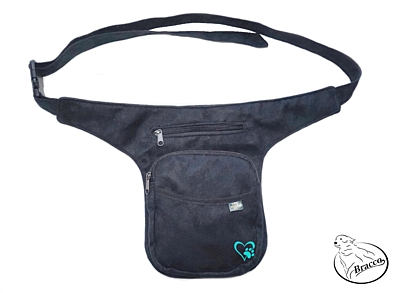 Bracco Hip Bag, waist bag or over shoulder bag - turquoise, heart with paw