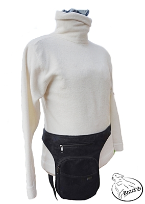 Bracco Hüften-Tasche, Gürtel Tasche-oder Umhängetasche - weiß, Herz mit Pfote 