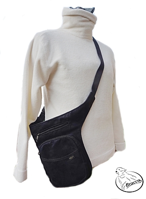 Bracco Hip Bag, waist bag or over shoulder bag - orange, heart with paw