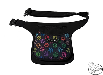 Bracco Friendly Waist Pocket, black/colored paws - different sizes.