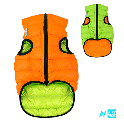 Airy Vest bunda pro psy oranžová/zelená- různé velikosti