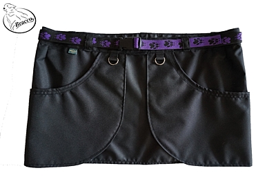 Bracco training skirt Dogsport black- paws purple, different sizes.