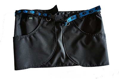 Bracco výcviková sukně Dogsport černá- tlapky modrá, různé velikosti.