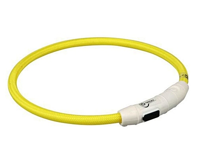 Svítící kroužek USB na krk XS-S 35 cm/7 mm žlutý