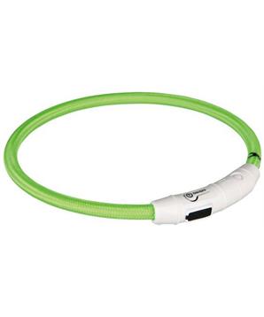 Svítící kroužek USB na krk M-L 45 cm zelená