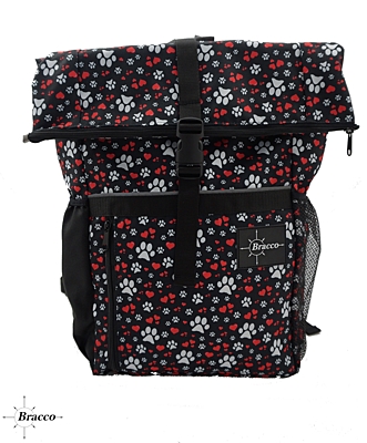 Bracco Backpack Active- black/paws + heart