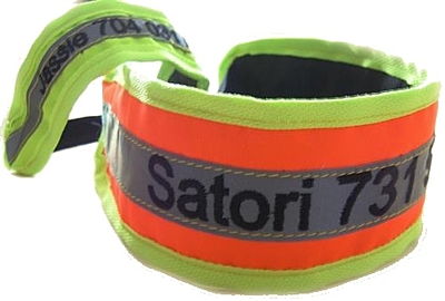 Bracco Reflective Collar Band, Velcro- pink, different sizes. 
