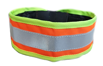 Bracco Reflective Collar Band with rubber- orange, possibility of phone number, name 