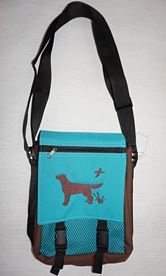 Bracco bag for training and other activities, size S, brown/turquoise - golden retriever