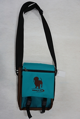 Bracco bag for training and other activities, size S, brown/turquoise - dachshund