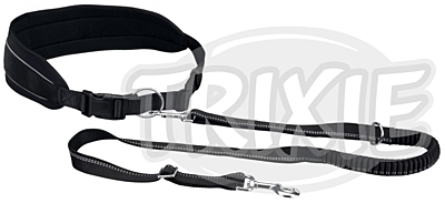 Lumbar belt with flexible leash 0,75-1,2 / 1,2-1,5 m black 